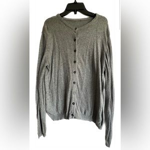 Zara Grey Long-Sleeve Cardigan with Angora, Size Large.